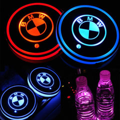 BMW 7 Color LED Car Cup Holder Lights | 2Pcs