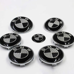 BMW Front Rear Wheel Center Caps Steering Wheel Emblem | 7Pcs