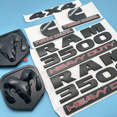 7pcs For RAM 3500 4X4 HEAVY DUTY Cummins Turbo Diesel Emblem Badge