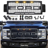 Raptor Grill For 2017-2019 Ford F250 F350 Super Duty Raptor Style Front Grille w/LED