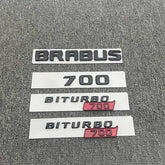4Pcs Set BRABUS BITURBO 700 800 900 Fender Trunk Emblems For Mercedes-Benz