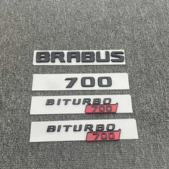 4Pcs Set BRABUS BITURBO 700 800 900 Fender Trunk Emblems For Mercedes-Benz