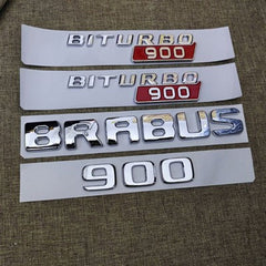 4Pcs Set BRABUS BITURBO 700 800 900 Fender Trunk Emblems For Mercedes-Benz