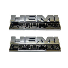 2Pcs HEMI 6.4 LITER Emblems For 15-18 DODGE RAM 2500 3500