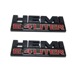 2Pcs HEMI 6.4 LITER Emblems For 15-18 DODGE RAM 2500 3500