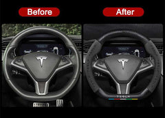 D Type Steering Wheel Cover For Tesla 3 Y Series