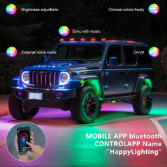 Rock Lights RGB APP Super Bright Neon Underglow Light