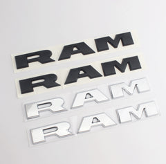 2Pcs Matte Black Front Door Side Letters Emblems Badges For RAM 1500 2019-2022