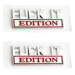 FUCKIT EDITION Emblem For Dodge Jeep | 2Pcs