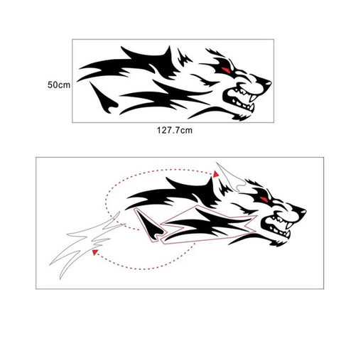 Running Wolf Vinyls Graphics Rear Wheels Decor Stickers | 2Pcs
