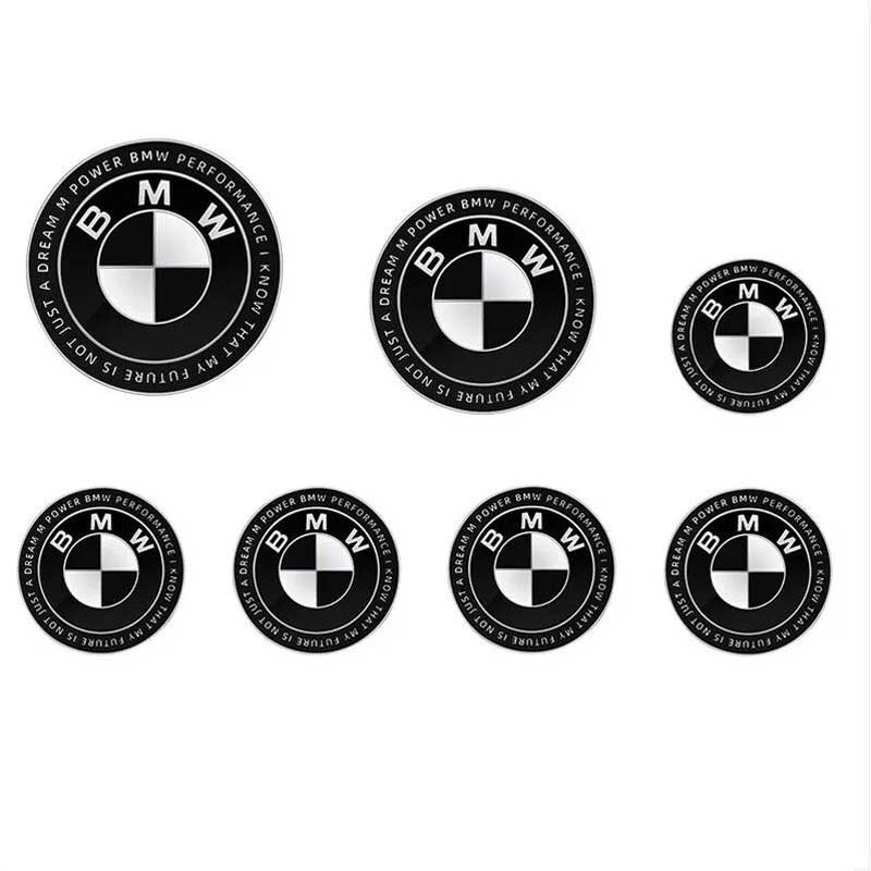 BMW Front Rear Wheel Center Caps Steering Wheel Emblem | 7Pcs