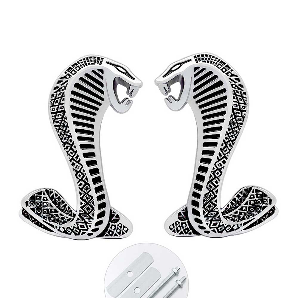 Set of 2 Shelby Logo Grille Emblem for Ford Mustang