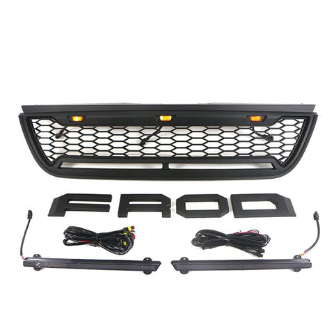 2002-2005 Ford Explorer/Sport Trac Black Raptor Grille With Letters&Amber