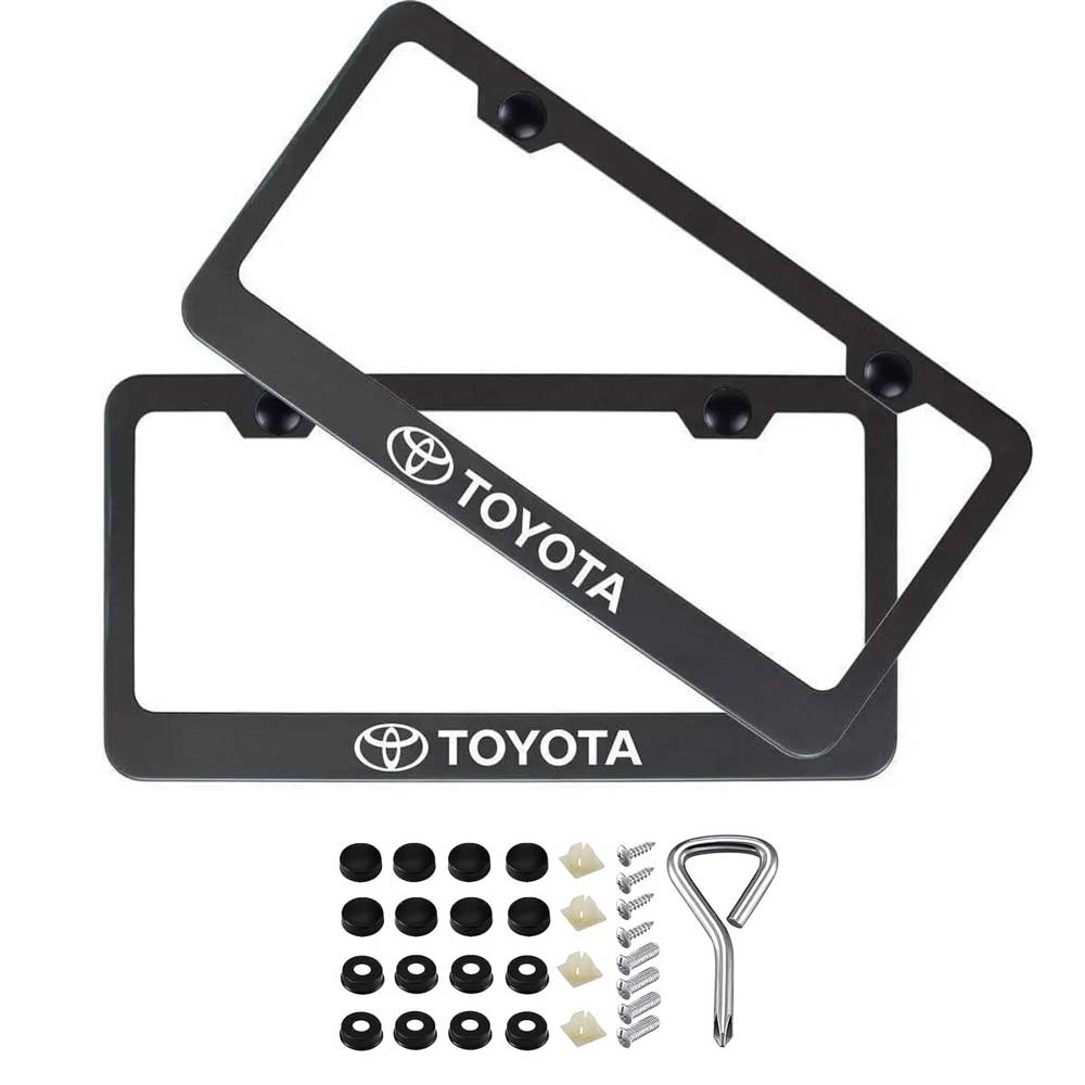 2pcs Toyota License Plate Frames with Screw Caps Main image