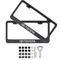 2pcs Toyota License Plate Frames with Screw Caps