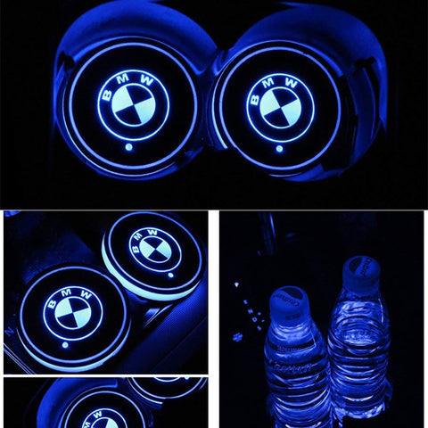 BMW 7 Color LED Car Cup Holder Lights | 2Pcs