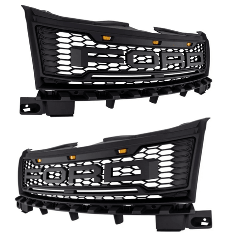 2007-2011 Ford Edge Black Front Grille With Letters&Amber