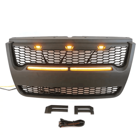 2006-2010 Ford Explorer/Sport Trac Black Raptor Grille With Letters&Amber