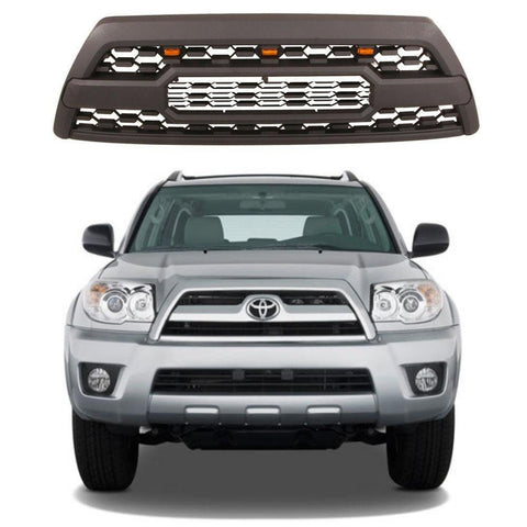 2006-2009 4th Gen Toyota 4Runner TRD PRO Black Raptor Style Grille With Letters&Amber