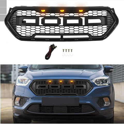 2016-2019 Ford Escape Black Raptor Grille With Letters&Amber