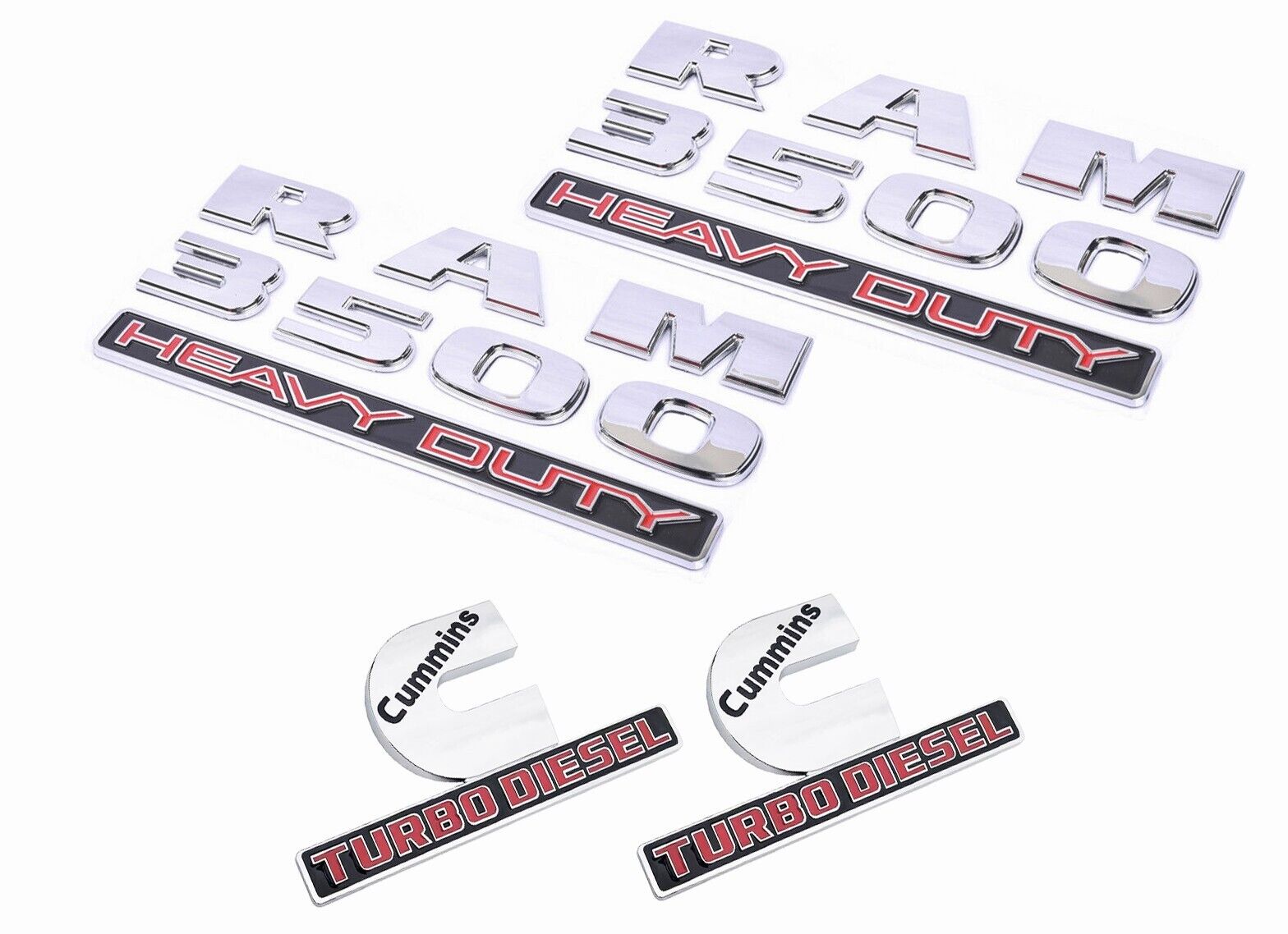 4pcs For RAM 3500 HEAVY DUTY Cummins Turbo Diesel Emblem Badge