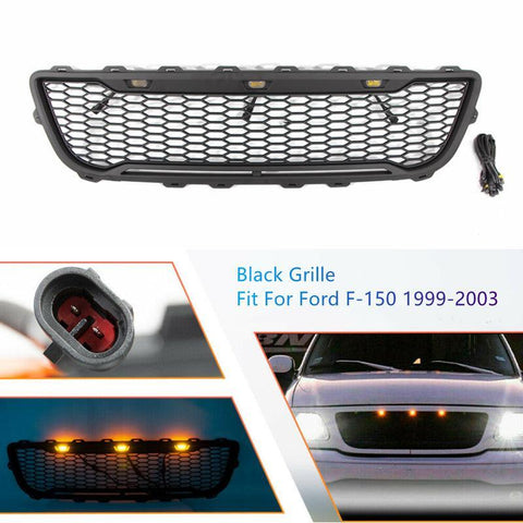 1999-2003 Ford F150 Black Raptor Grille With Letters&Amber