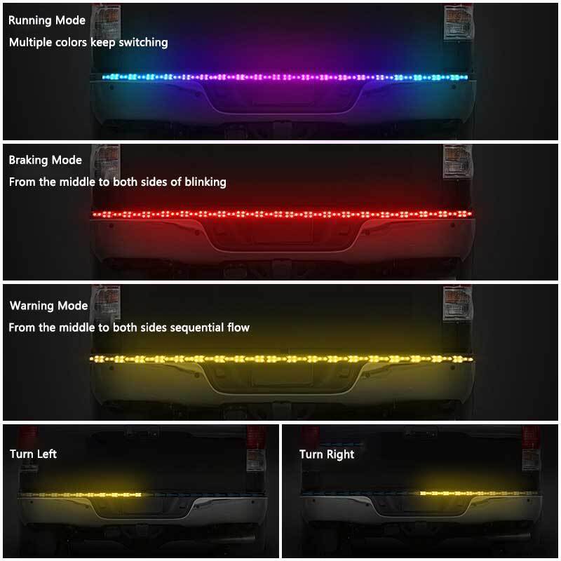 60" Inch LED Muti-Color Truck Strip Tailgate Light Bar Reverse Brake Signal