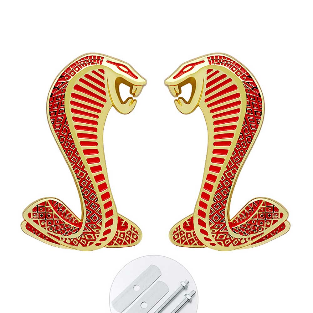 Set of 2 Shelby Logo Grille Emblem for Ford Mustang