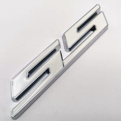 SS Badge Fender Trunk Emblem – White/Chrome – For Chevy Camaro Cobalt Impala – Nicoles Wholesale