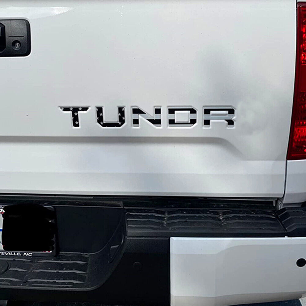 3D Raised Gloss Black Tailgate Insert Letters For Toyota Tundra 2014-2021