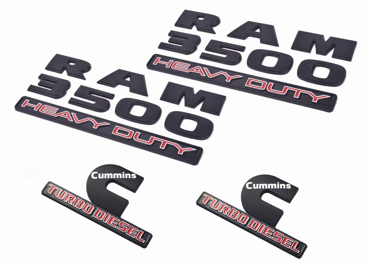 4pcs For RAM 3500 HEAVY DUTY Cummins Turbo Diesel Emblem Badge