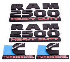 4Pcs For RAM 2500 HEAVY DUTY Cummins Turbo Diesel Badge Decal