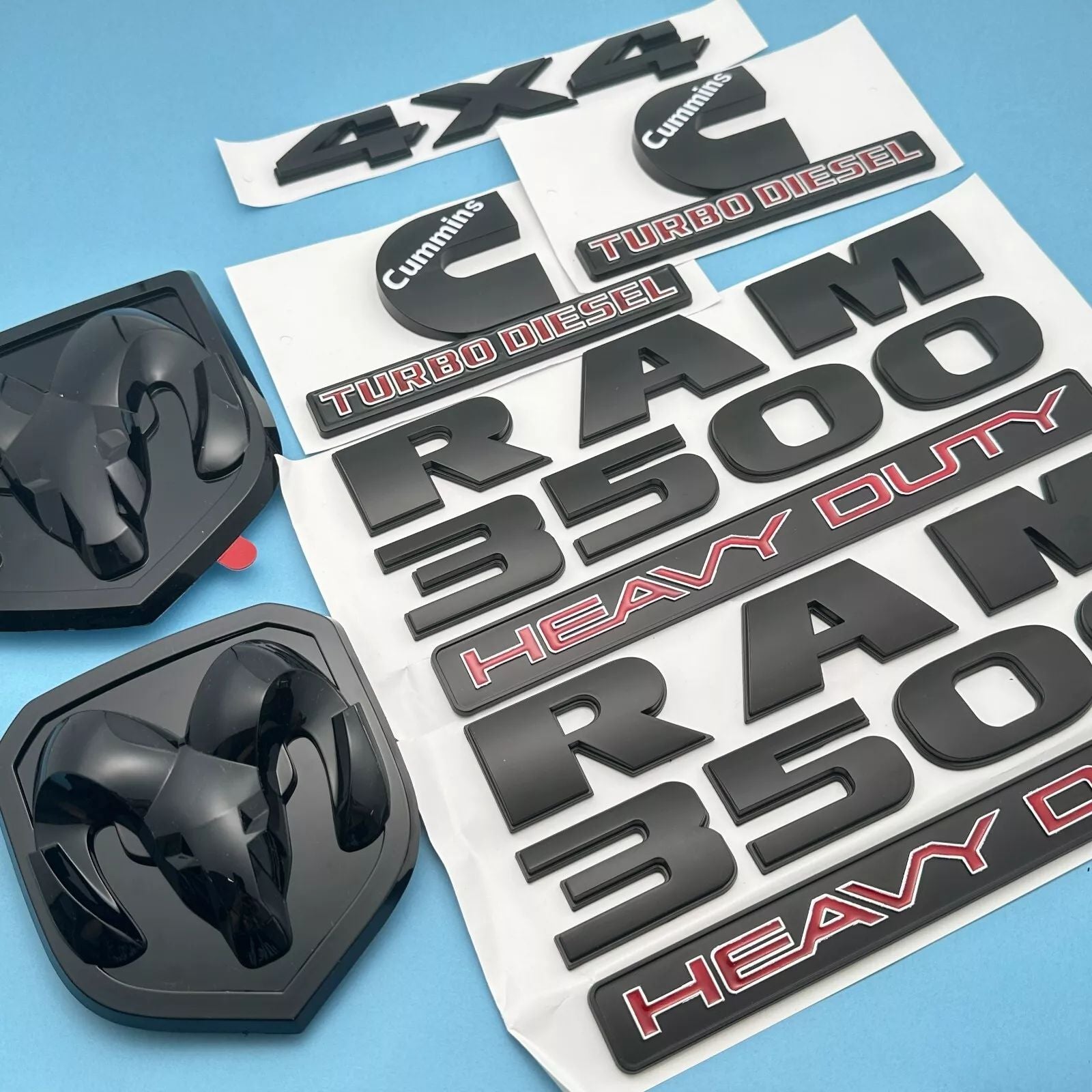 7pcs For RAM 3500 4X4 HEAVY DUTY Cummins Turbo Diesel Emblem Badge Hauptbild