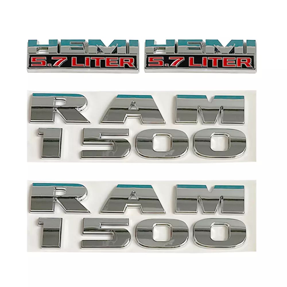 4Pcs For RAM 1500 Door Side Fender 5.7 Liter HEMI Emblems Badge Set 2013-2018