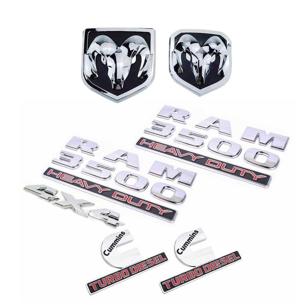 7pcs For RAM 3500 4X4 HEAVY DUTY Cummins Turbo Diesel Emblem Badge