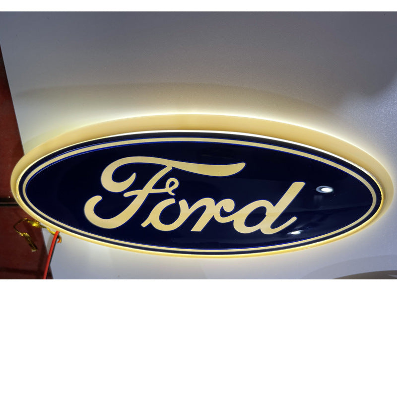 9 inch LED Emblem Blue Chrome Housing For Ford Truck F150 05-14