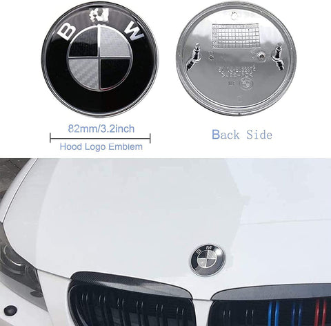 BMW 82mm Hood Trunk 46mm Steering Wheel Emblem | 3Pcs