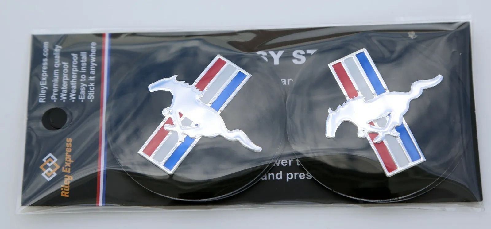 4Pcs Wheel Center Hub Cap Sticker Decal 2.20" For Ford Mustang Secondary image