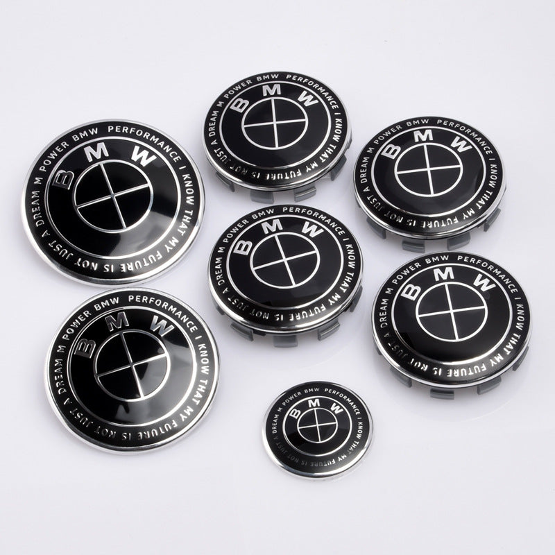BMW Front Rear Wheel Center Caps Steering Wheel Emblem | 7Pcs
