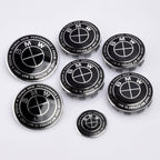 BMW Front Rear Wheel Center Caps Steering Wheel Emblem | 7Pcs