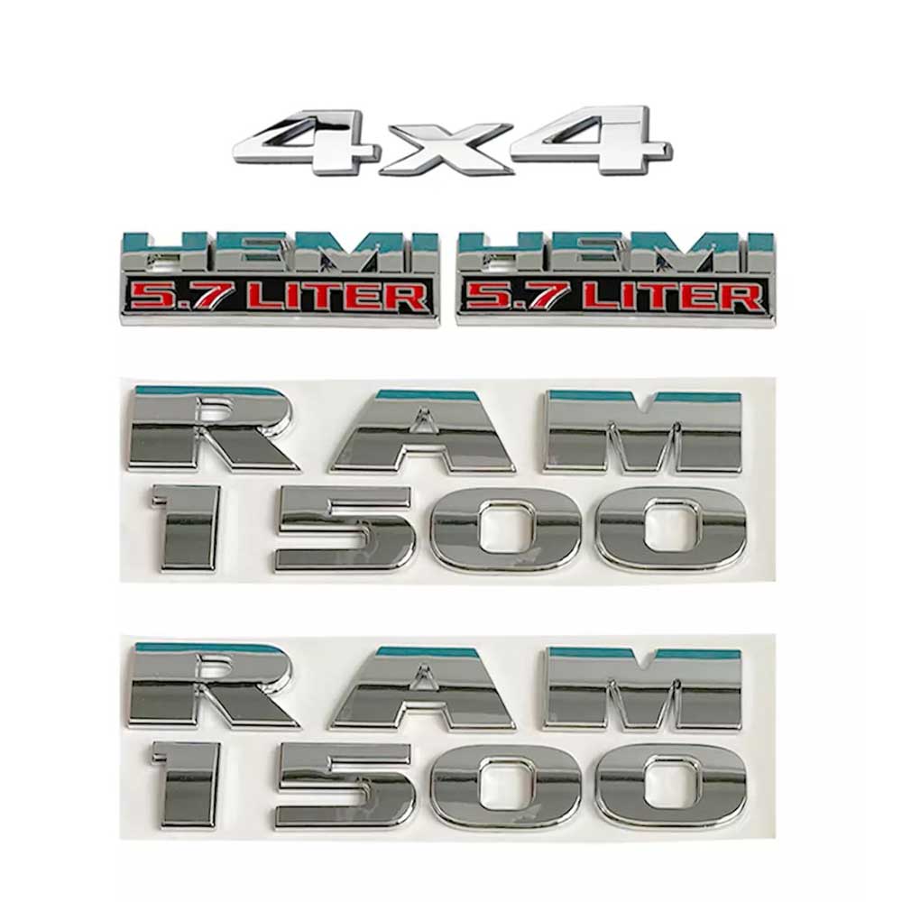 5Pcs For RAM 1500 4X4 Door Side Fender Tailgate 5.7 Liter HEMI Emblem Badge Black 2013-2018 Secondary image