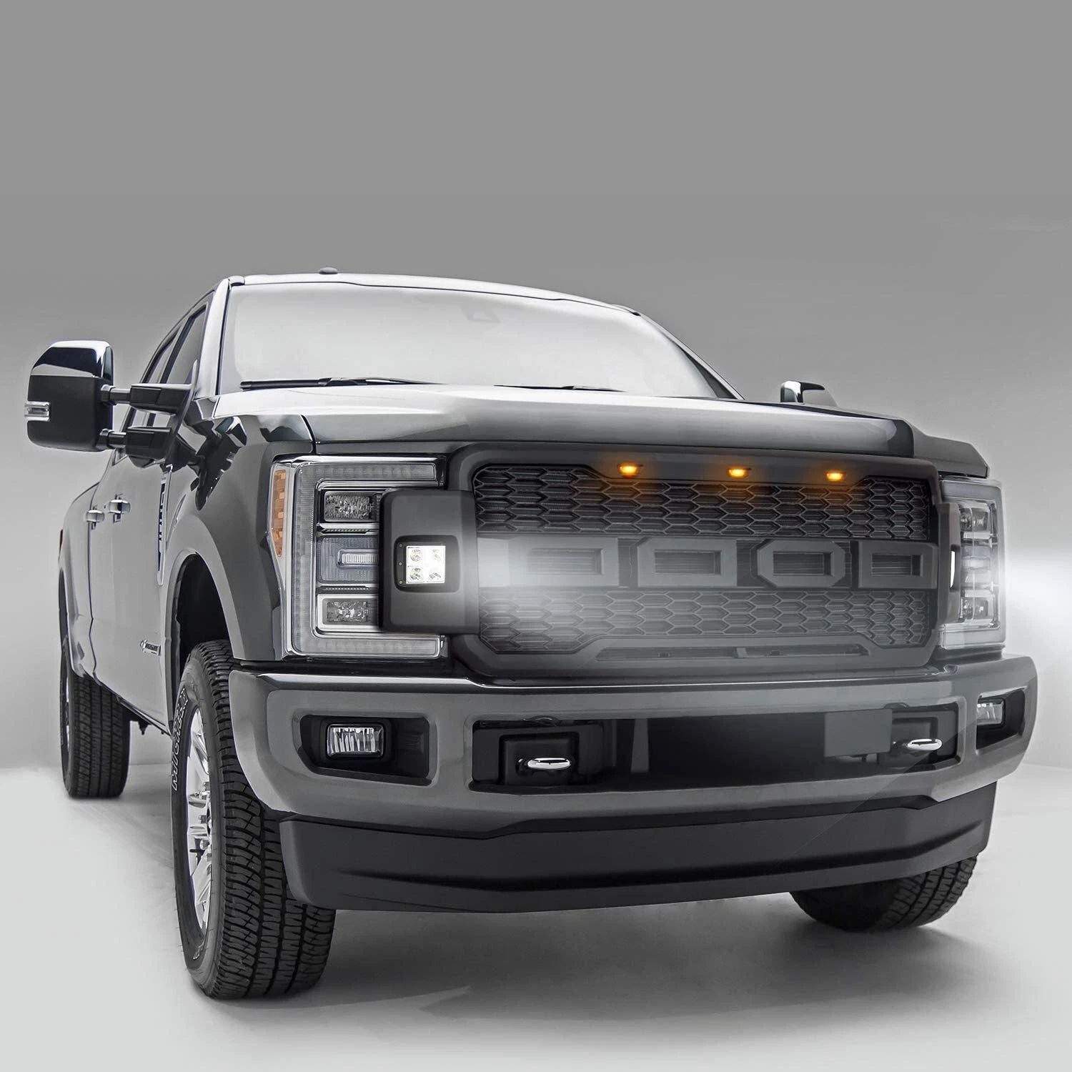 Raptor Grill For 2017-2019 Ford F250 F350 Super Duty Raptor Style Front Grille w/LED