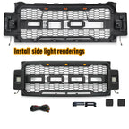Raptor Grill For 2017-2019 Ford F250 F350 Super Duty Raptor Style Front Grille w/LED