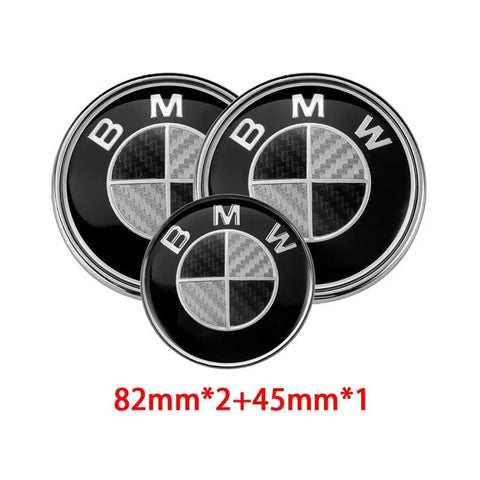 BMW 82mm Hood 82mm Trunk 46mm Steering Wheel Emblem | 3Pcs