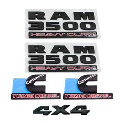 5pcs For RAM 3500 4X4 HEAVY DUTY Cummins Turbo Diesel Emblem Badge