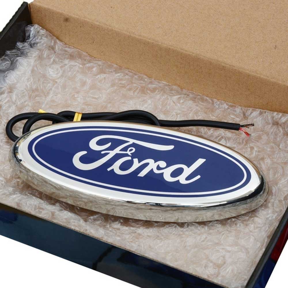 7 inch LED Emblem Blue Chrome Housing For Ford Truck F150 99-16