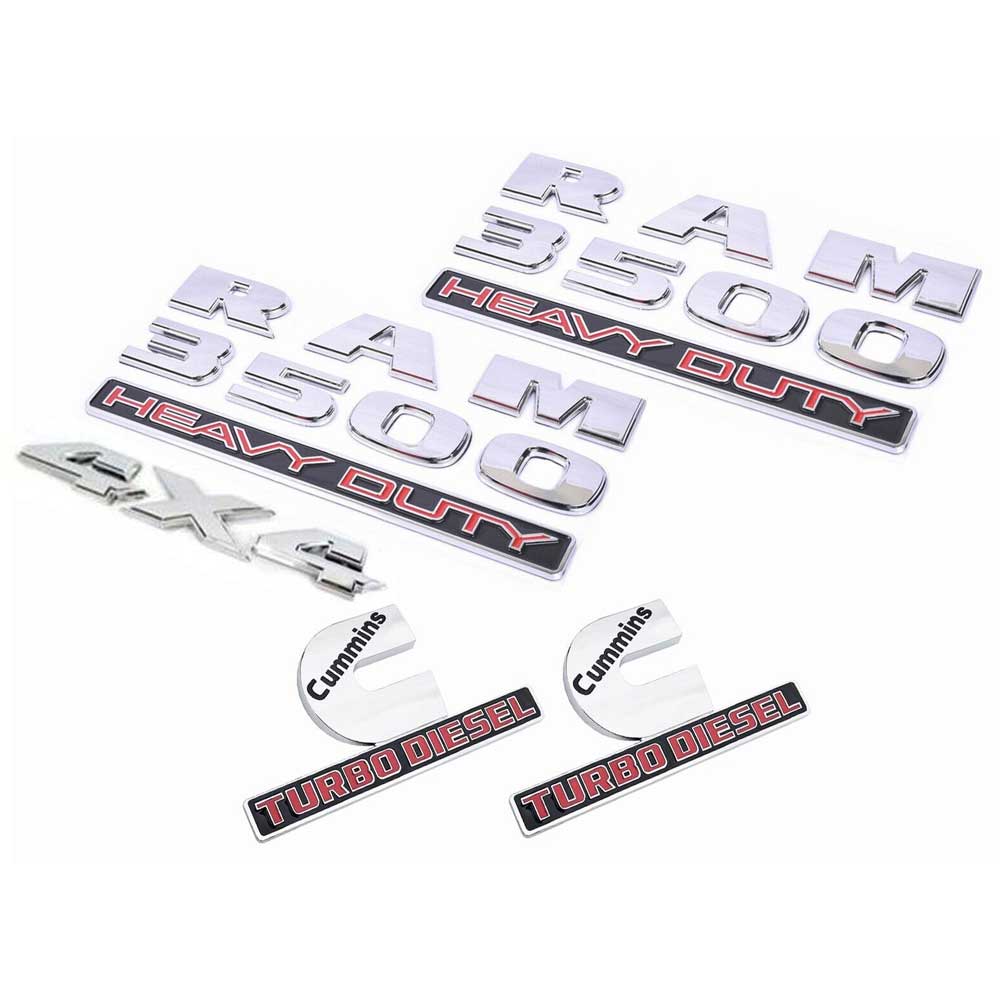 5pcs For RAM 3500 4X4 HEAVY DUTY Cummins Turbo Diesel Emblem Badge Secondary image