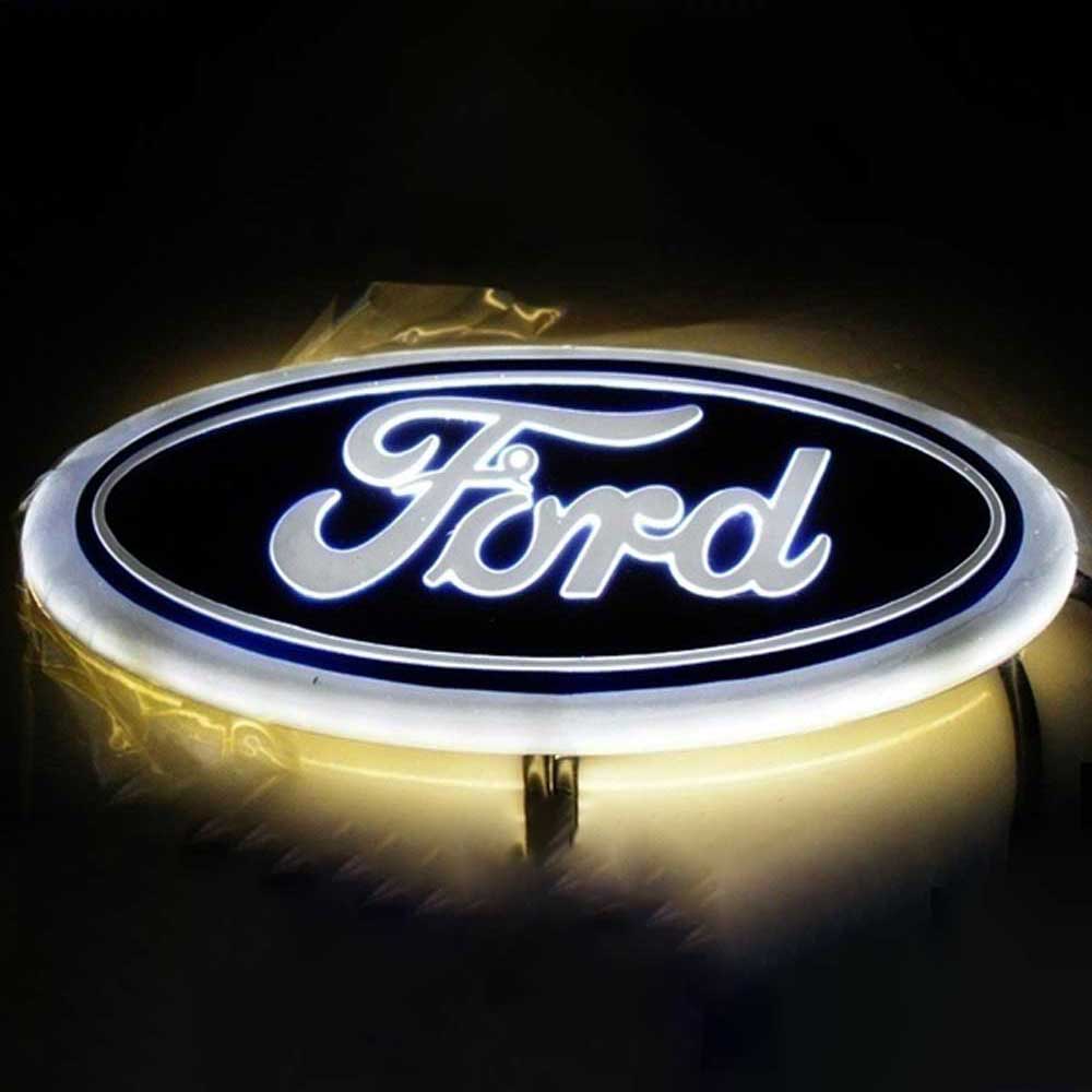 9 inch LED Emblem Blue Chrome Housing For Ford Truck F150 05-14