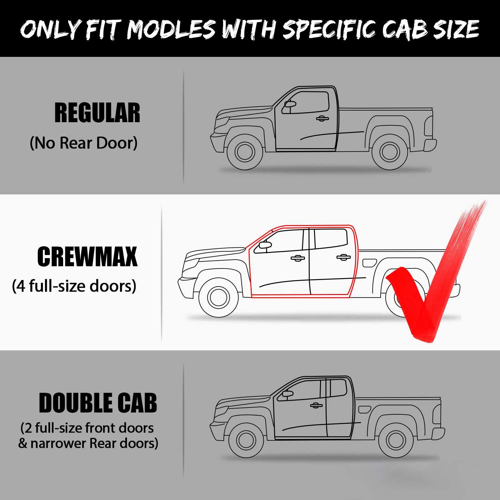 Running Boards For 2015-2023 Ford F150 Super Crew Cab Steel 6" Side Step Bar