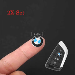 2Pcs 11 mm Replacement Emblems - For BMW Key Fob